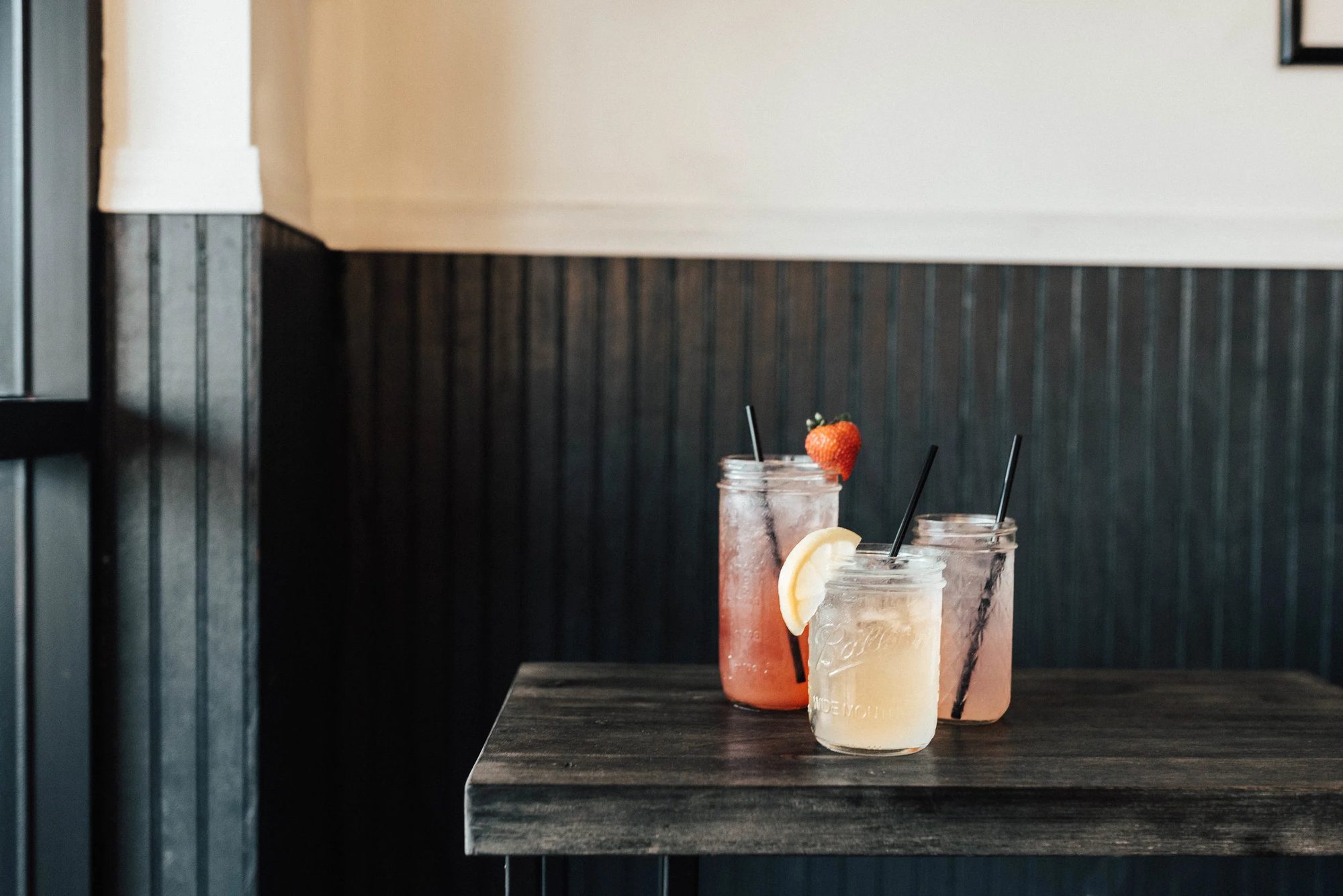 Iced lemonades and refreshers on a table